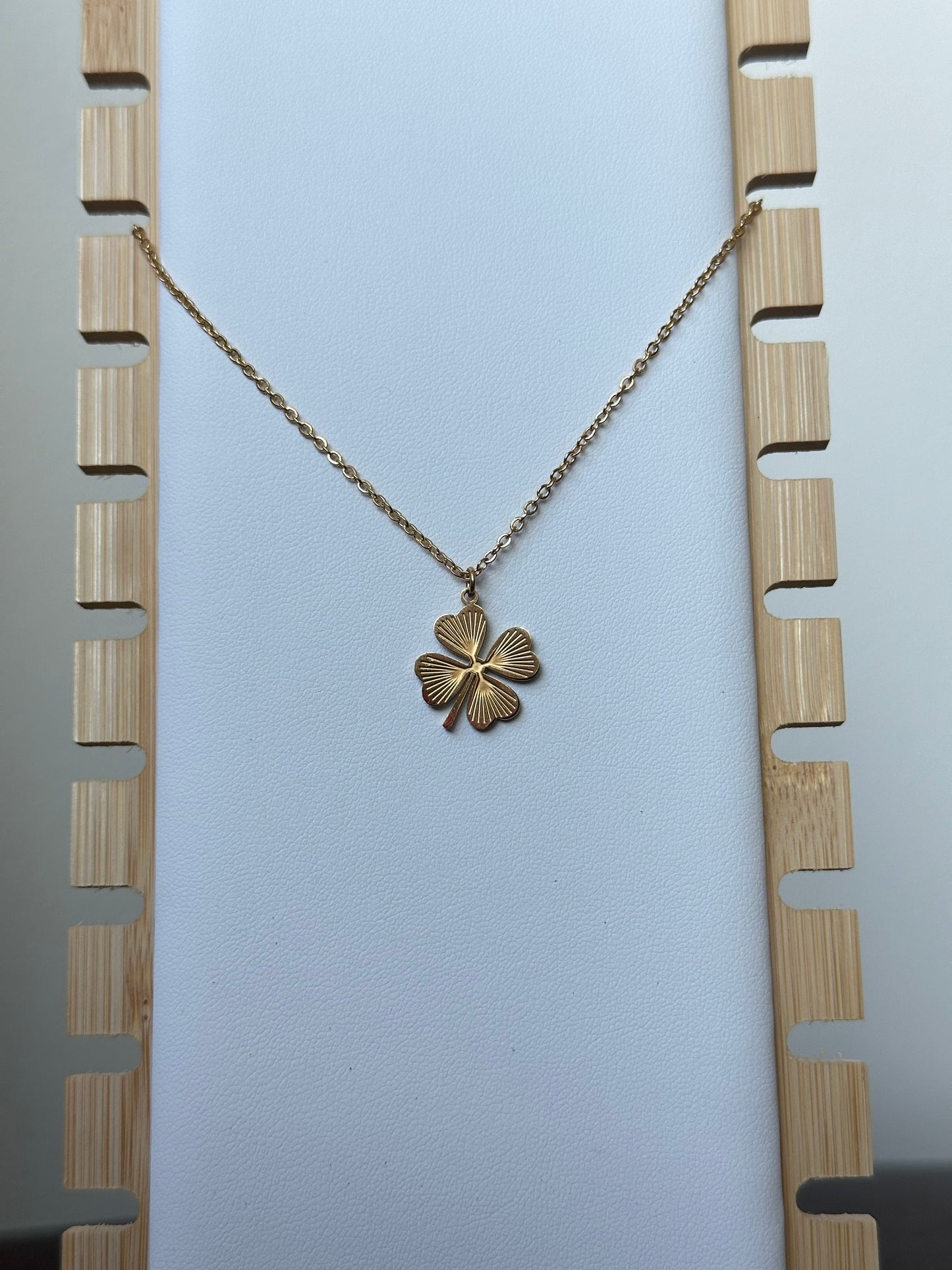 Chunky Four-Leaf Clover Gold Necklace