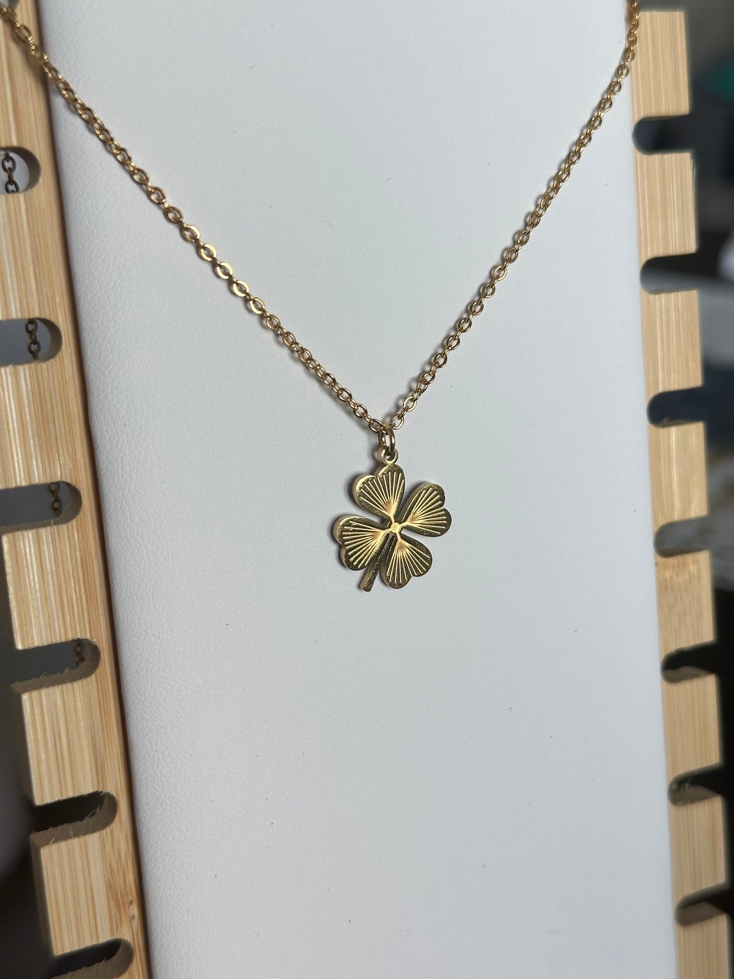 Chunky Four-Leaf Clover Gold Necklace