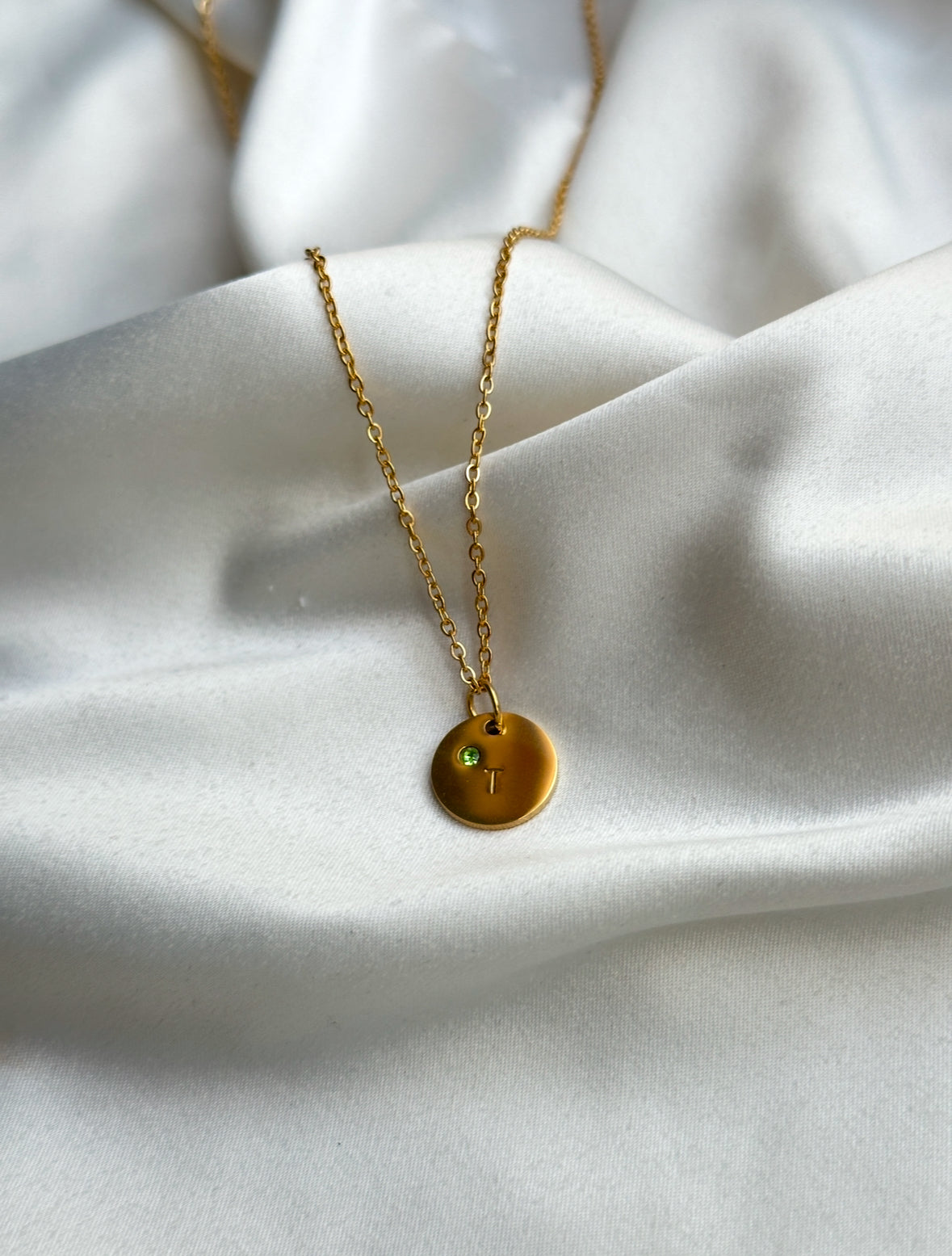 Initial Birthstone Necklace
