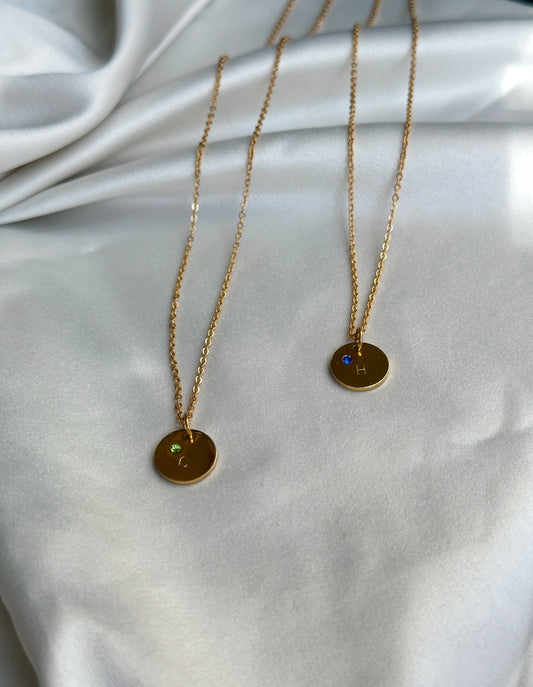 Initial Birthstone Necklace