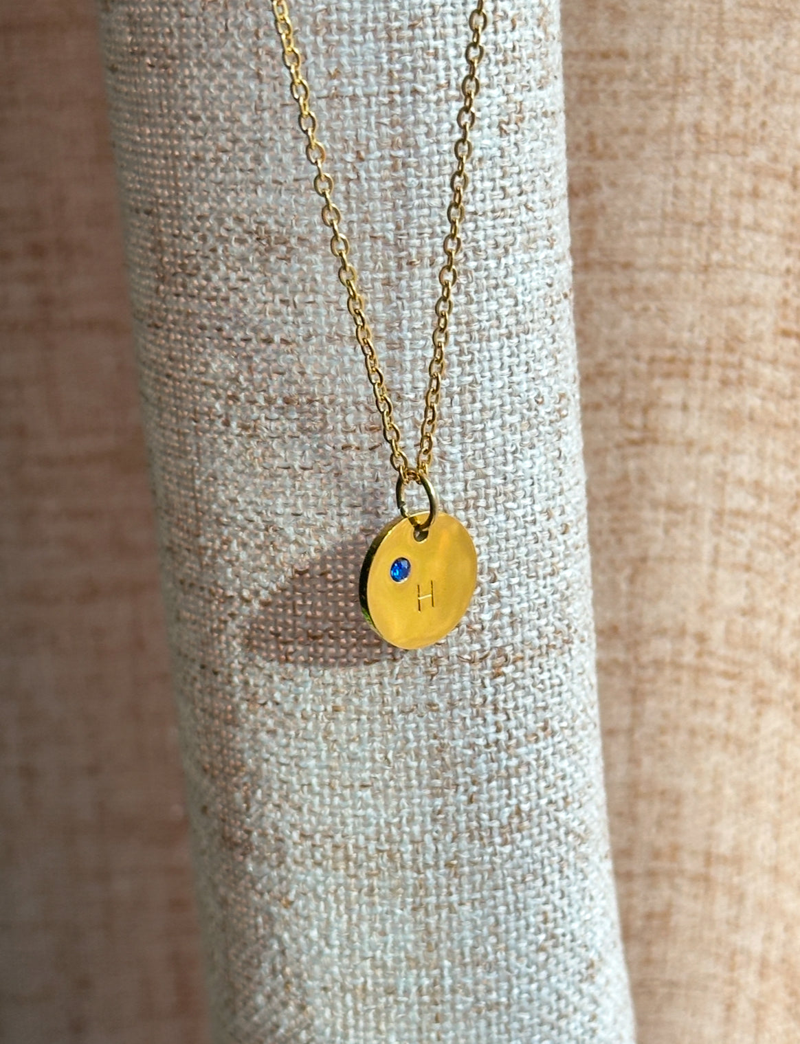 Initial Birthstone Necklace
